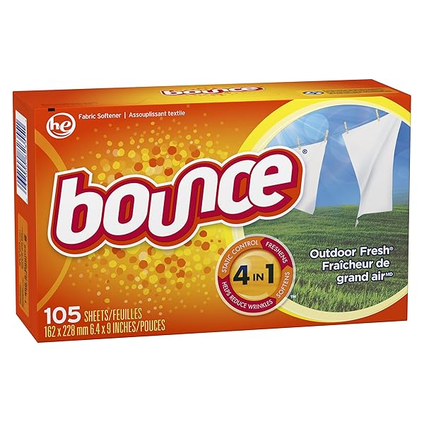 BOUNCE FABRIC SOFTENER SHEETS, OUTDOOR FRESH, 105 COUNT