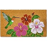 MAINEVENT Hummingbird Door Mat 30x17 Inch, Garden Hummingbird Doormat for Covered Outdoor Area, Bird Welcome Mat, Outdoor Spr