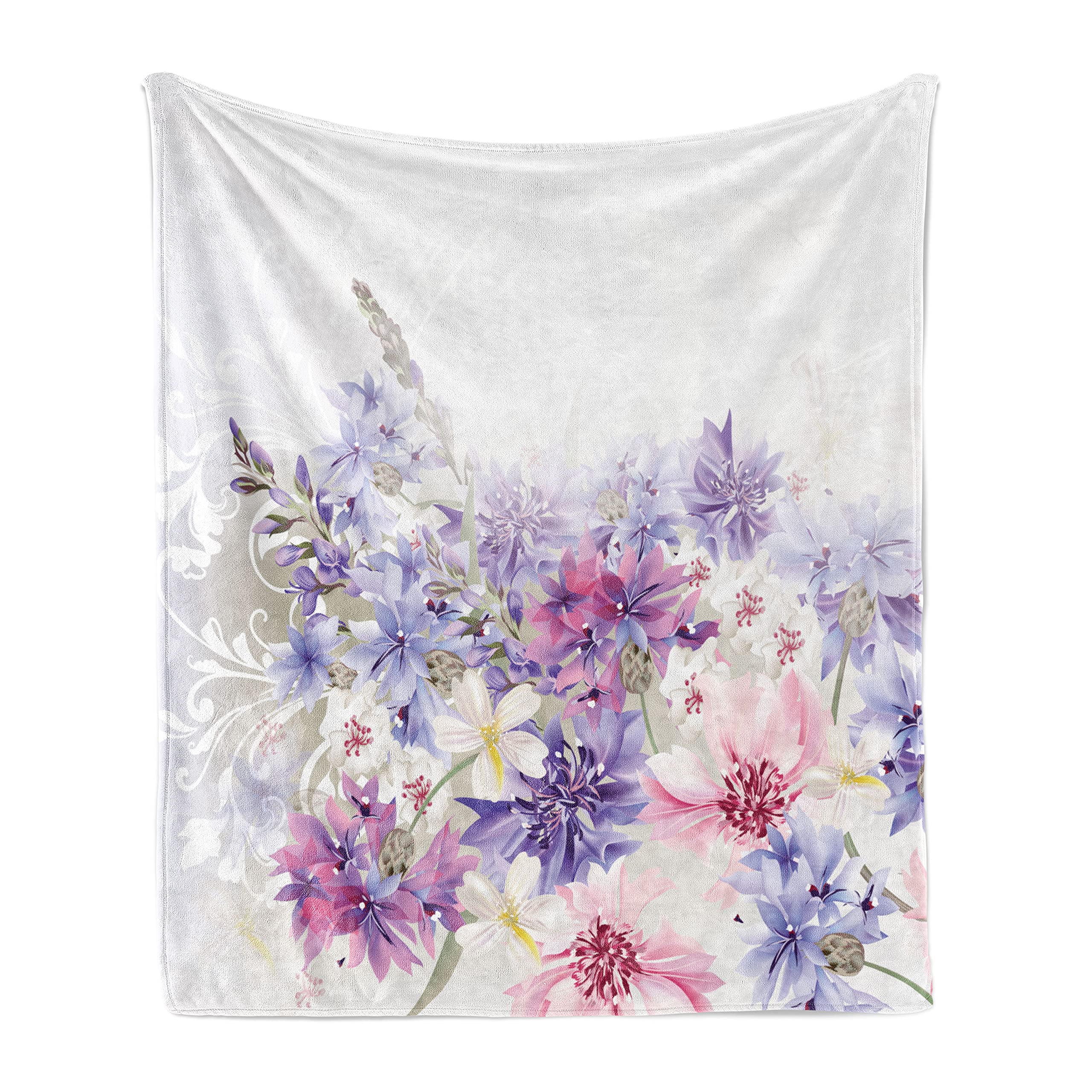Ambesonne Lavender Throw Blanket, Pastel