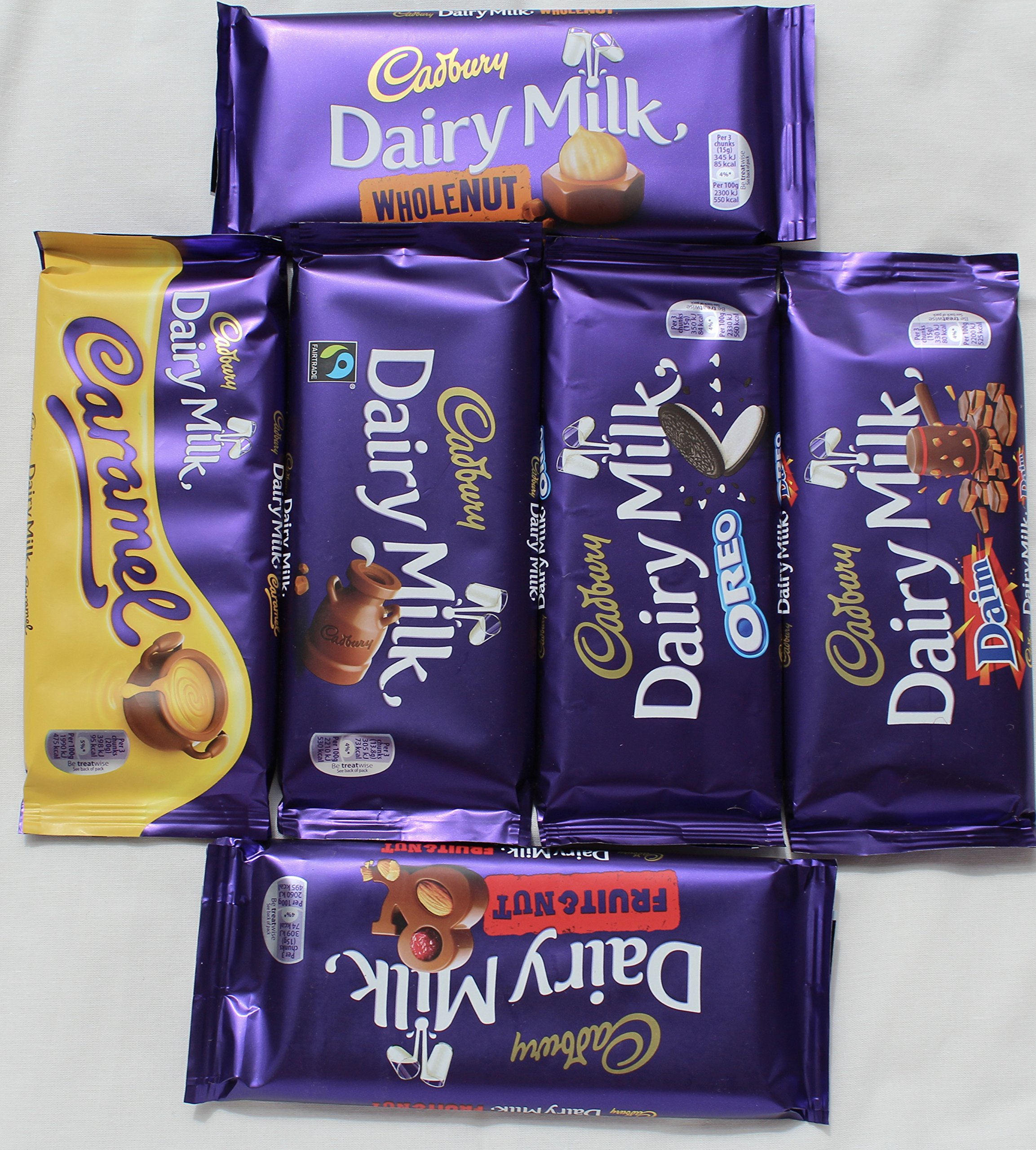 Cadbury Dairy Milk Most Popular Chocolate Bars From England Whole Nut Caramel Fruit Nut Oreo Plain Daim Buy Online In France At Desertcart Fr Productid 27369150