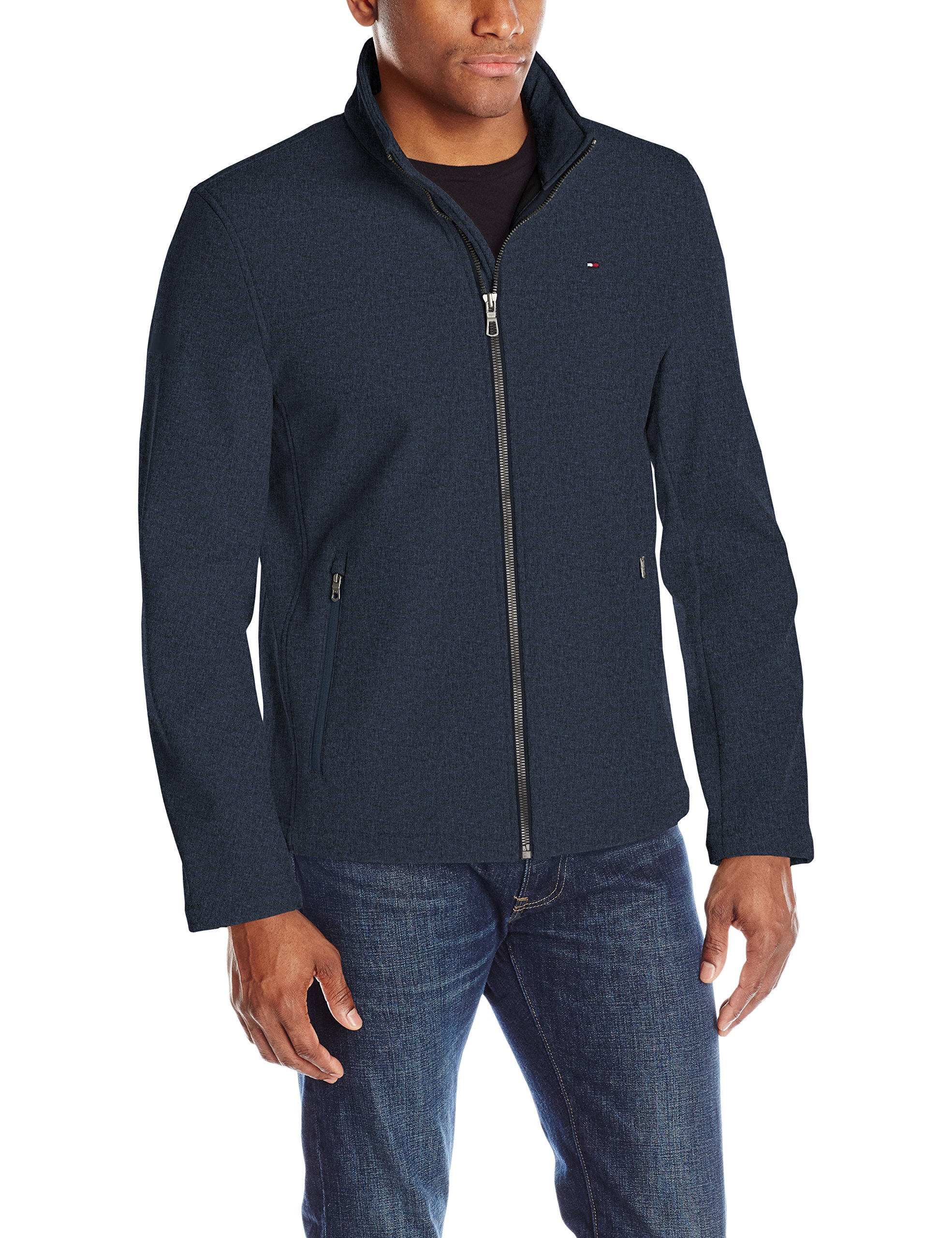 Tommy Hilfiger Men's Classic Soft Shell Jacket, Heather Navy, X-Large by Tommy Hilfiger