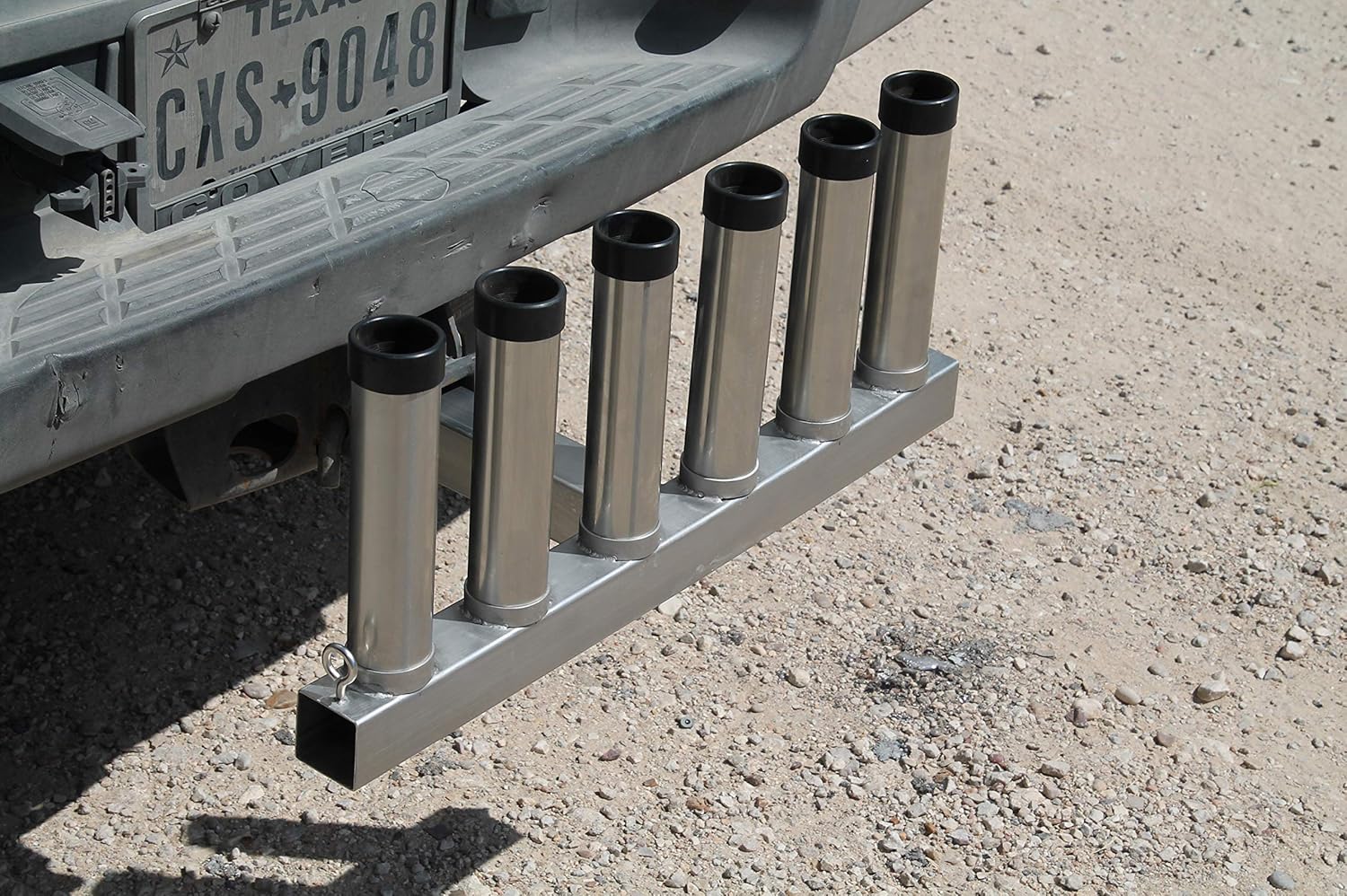trailer hitch fishing pole holder