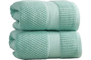 NY Loft Trinity Collection | 100% Cotton Towel Set 2 Pack Bath Sheet Towel Set | Super Soft & Absorbent Quick-Dry 2 Oversized Bath Towels |Textured and Durable Cotton Cotton | Wasabi Green