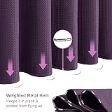 Waterproof Shower Curtain 92x182cm Purple with Metal Hooks view 6