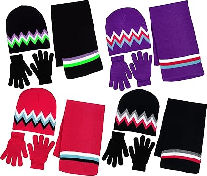 girls black hat and gloves