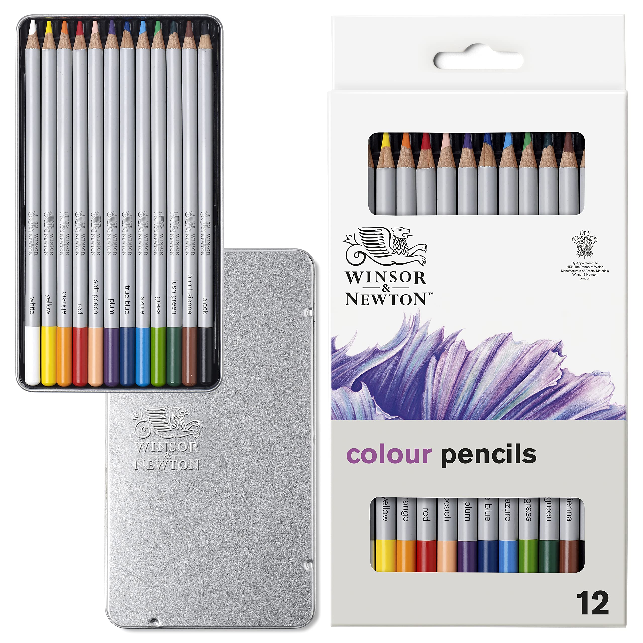 Winsor & Newton 490012 Studio Collection Colouring Pencils, 12 Soft Core Drawing Pencils, Premium Artist Quality, for Sketching, Blending, Shading and Layering