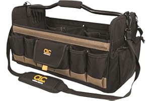 Custom Leathercraft WORK GEAR 1579 20 Inch, Open Top, Soft Sided Tool Box, 27 Pockets