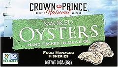 Crown Prince Natural Smoked Oysters in Pure Olive Oil, 3 Ounce