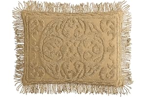 Beatrice Home Fashions Medallion Chenille Bedspread, Standard Sham, Gold