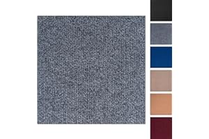 CISSLOR Self Adhesive Carpet Floor Peel Tile Square 10 Pcs 11" x 11" Peel and Stick Carpet Floor Tiles Home Furnishings Floor Easy Install DIY