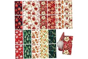 24 Sheets Christmas Scrapbook Paper Red Christmas Decor Scrapbook Paper for DIY Albums Journals Card Making Kit