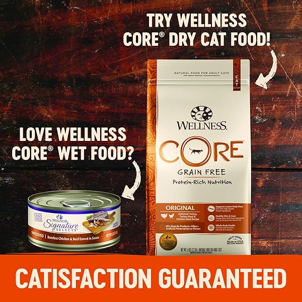 WELLNESS CORE SIGNATURE SELECTS SHREDDED ADULT CANNED WET CAT FOOD, NATURAL, PROTEIN RICH, GRAIN FREE, SKIPJACK TUNA AND SHRIMP ENTRÉE RECIPE, 2.8 OZ, PACK OF 12 CANS