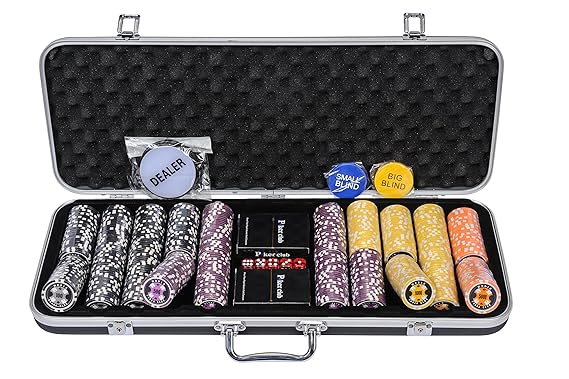 Riverboat Gaming WPC Pokerset mit Pokerchips - 500-teiliges Pokerset mit Wert (Kostenloses Zubehör)