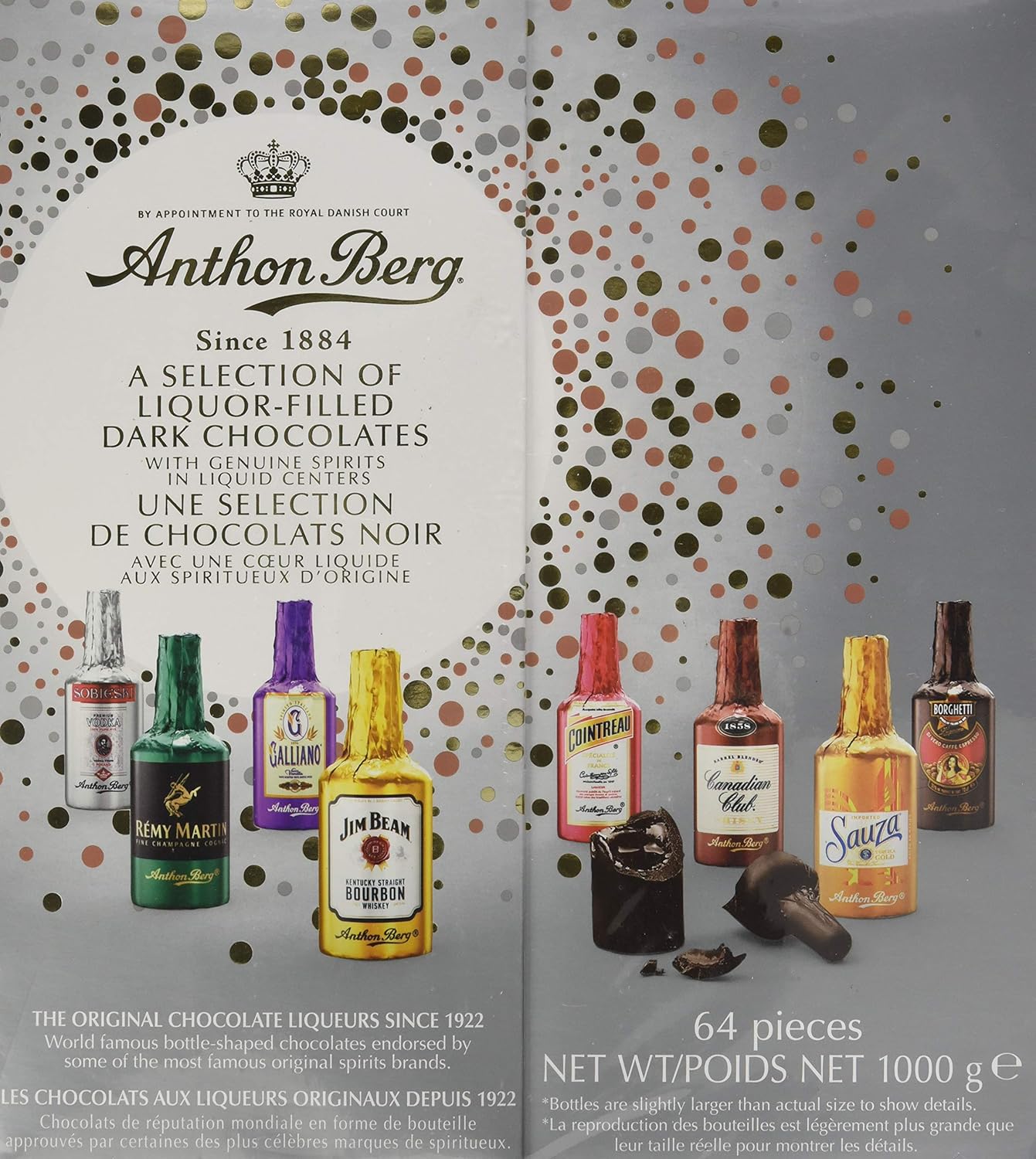 Anthon Berg Chocolate Liqueurs with Genuine Original Spirits 64 pcs