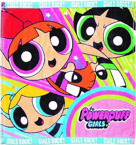 Amazon Co Jp 丸眞 ハンドタオル パワーパフガールズ 34 36cm ガールズロック 綿100 ホーム キッチン