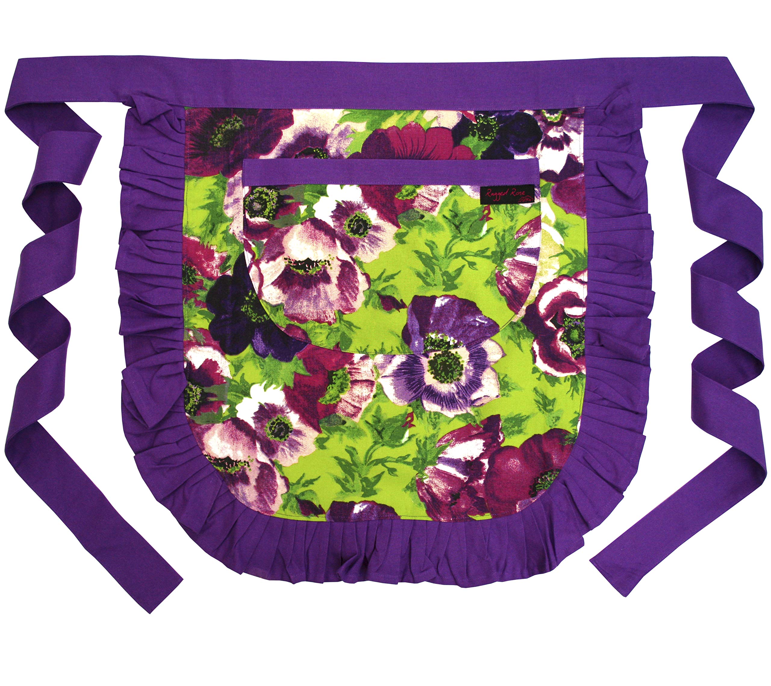 Ragged Rose Tilly Tea Apron, Cotton, Purple, M-L