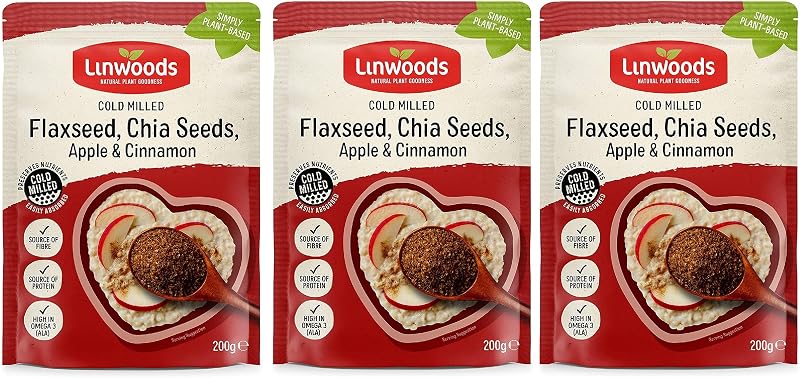 (Pack Of 3) Linwoods Milled Flaxseed Chia Apple & Cinnamon