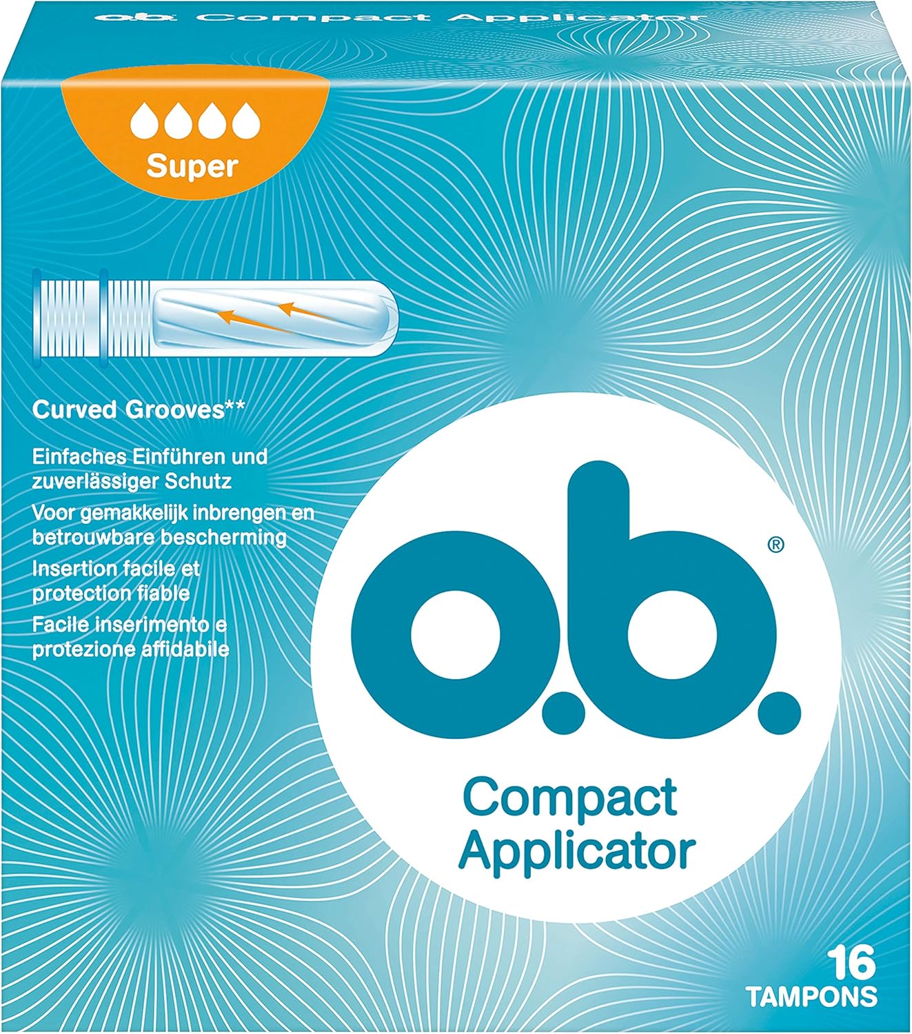 o.b. Compact Applicator Super, kompakte, sichere & diskrete Tampons mit