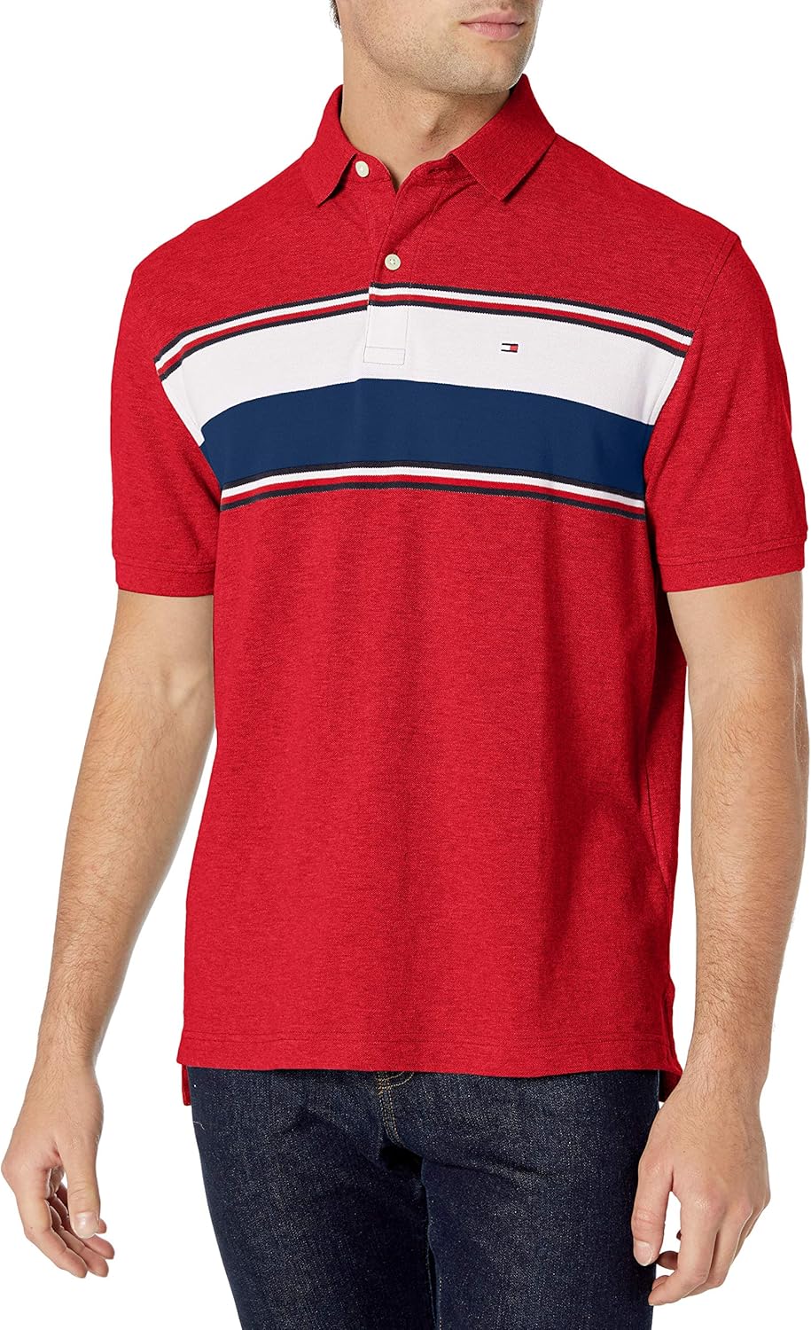 Tommy Hilfiger Men's Short Sleeve Polo Shirt in Classic Fit at  Men’s Clothing store