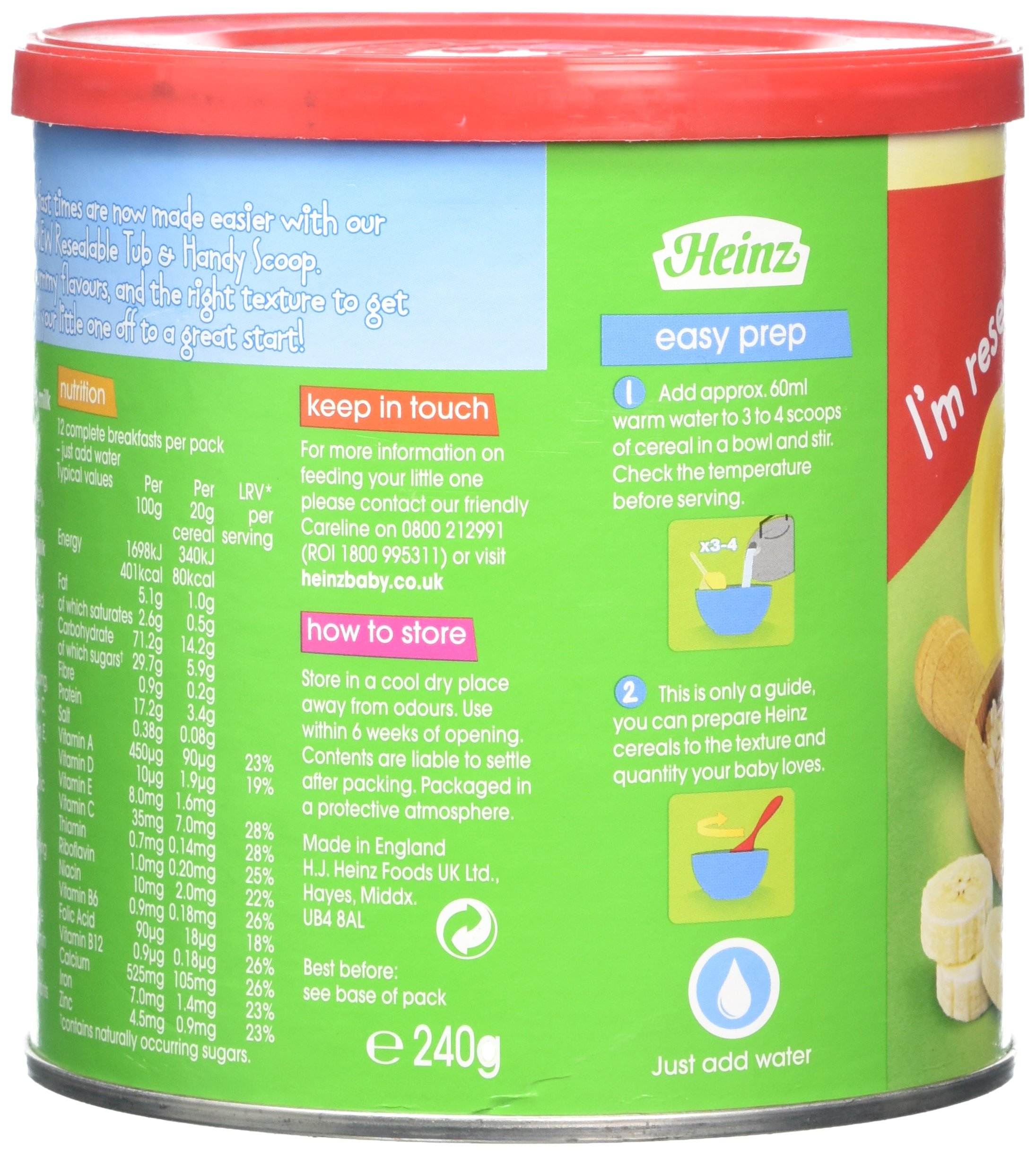 heinz banana porridge 7 months