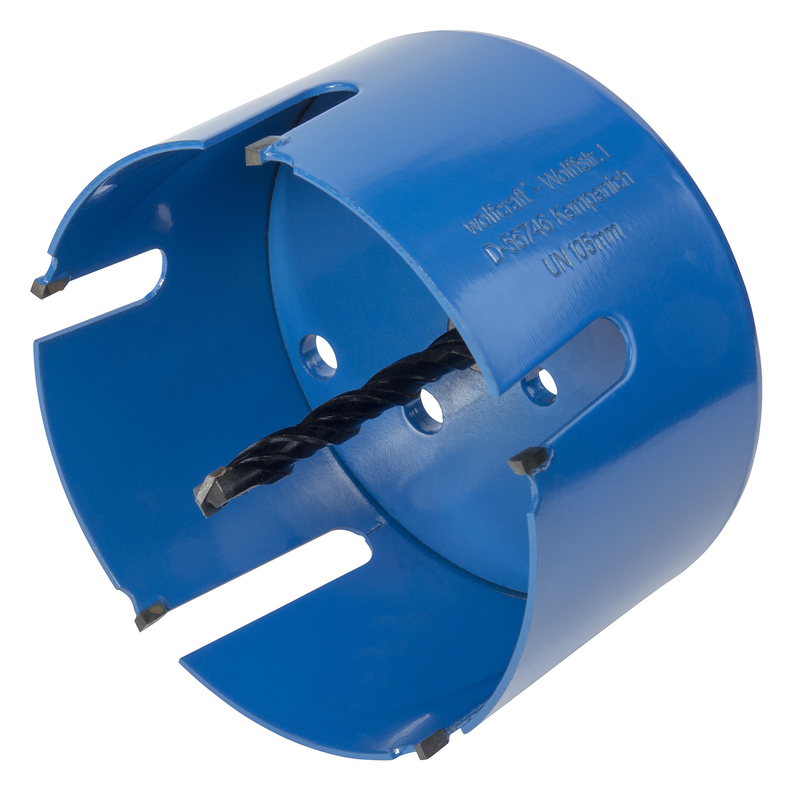 wolfcraft Universal Hole Saw with Mandrel, Pre-Assembled I 3887000 I Universal use in a Wide Range of Materials, Cutting Depth 60 mm