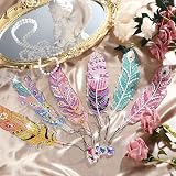 Jovicos 5D Diamond Painting Bookmarks Kit Feather Shape 6 Pcs for Girls view 7