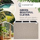 CASARIA Flower Box 3 Inner Pots Polyrattan Rectangular Planter Cream view 4