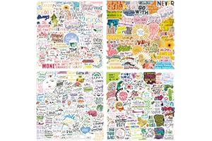 400 PCS Inspirational Stickers for Adults,Holographic Motivational Sticker Pack,Motivational Quote Sticker,Vinyl Positive Sti
