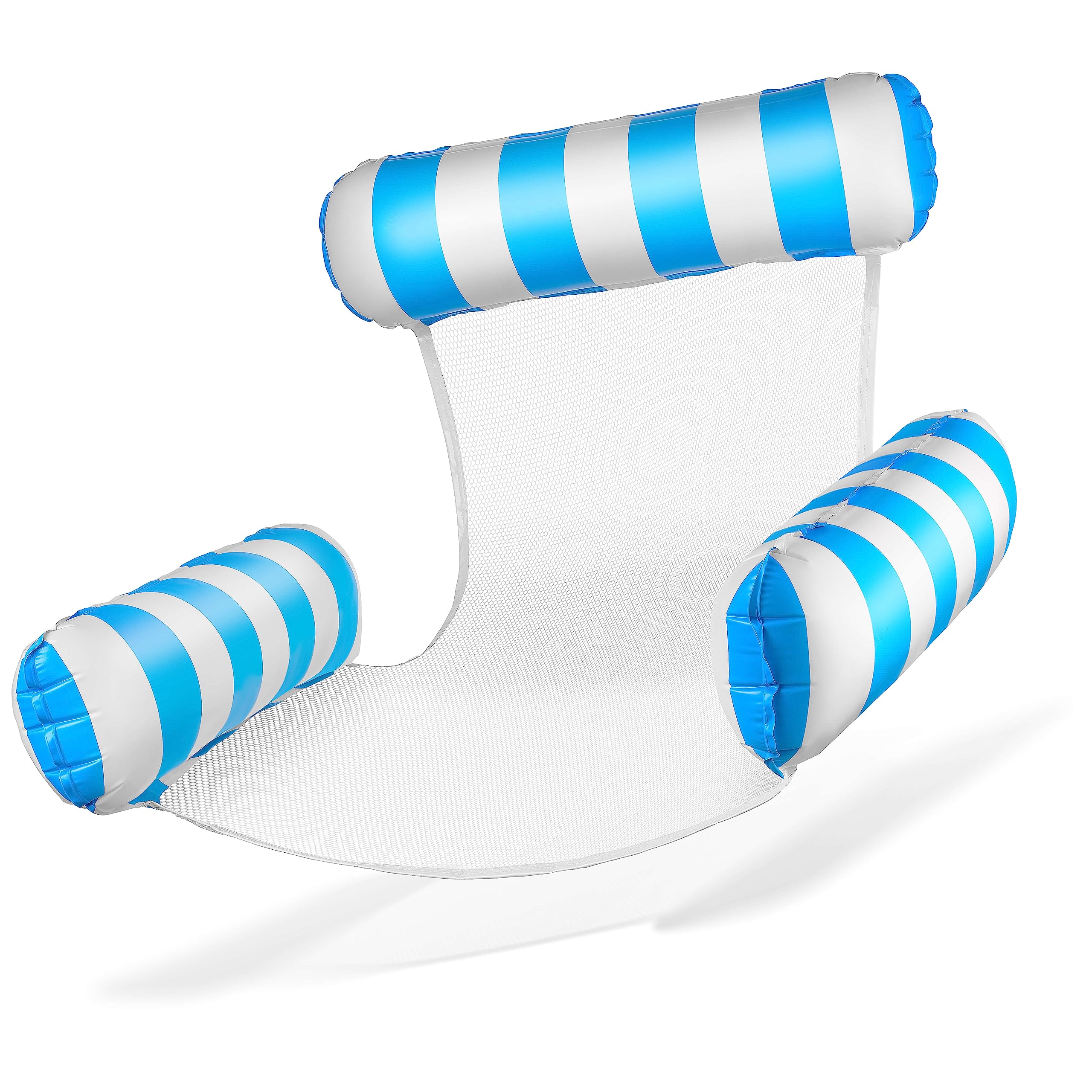 Balinco Air Mattress Pool, Inflatable Chair, Water Chair with Backrest and Armrests, Swimming Seat, Pool Seat, Sun Chair, Water Relax Chair (Light Blue/White)