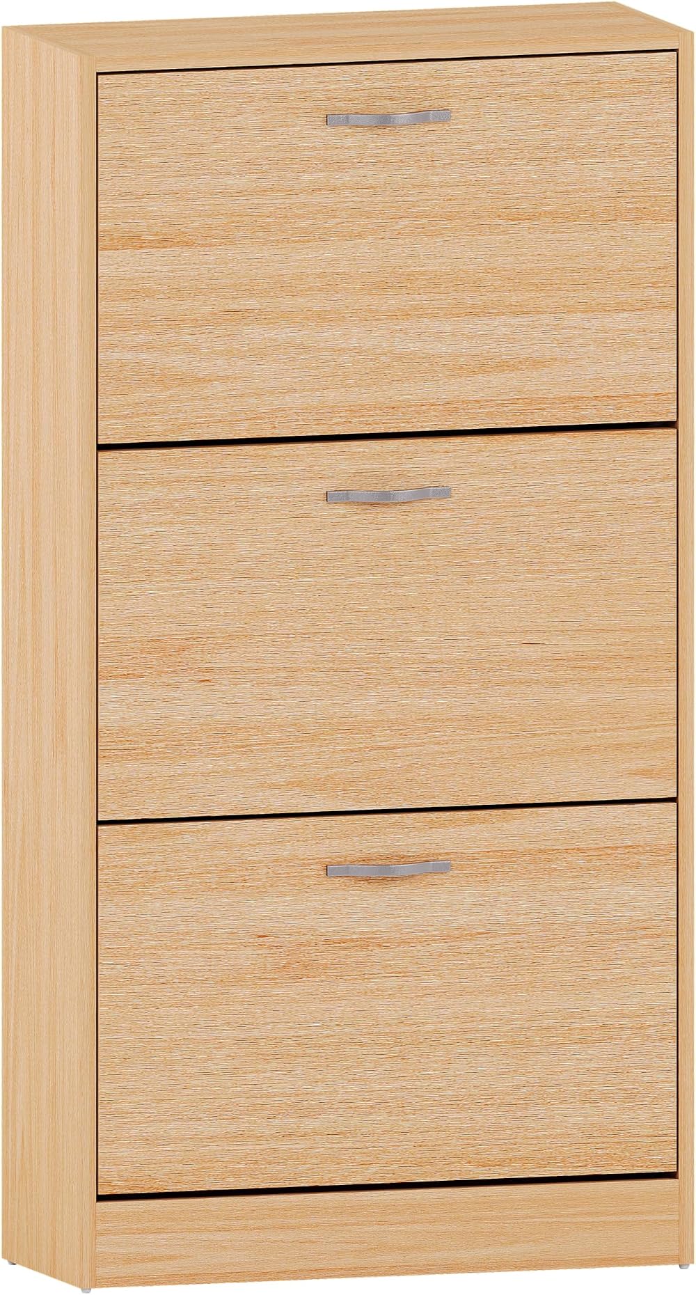 Vida Designs Pine Shoe Cabinet 3-Drawers Space-Saving Hallway Storage