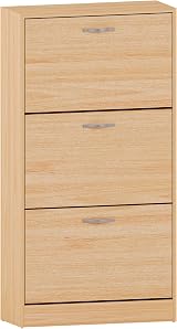 Vida Designs Pine Shoe Cabinet 3-Drawers Space-Saving Hallway Storage