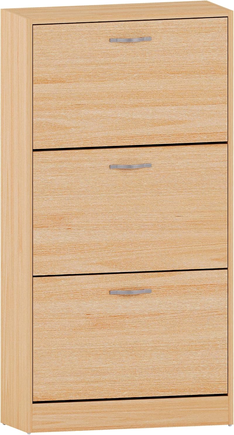 Vida Designs Pine Shoe Cabinet 3-Drawers Space-Saving Hallway Storage