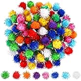 Aster 100Pcs Craft Pom Pom Balls (1 inch), Colored Pom Poms Arts and Crafts, Soft and Fluffy Craft Pompoms Bulk Large Fuzzy Pompom Balls for Crafts DIY Creative Crafts Decorations