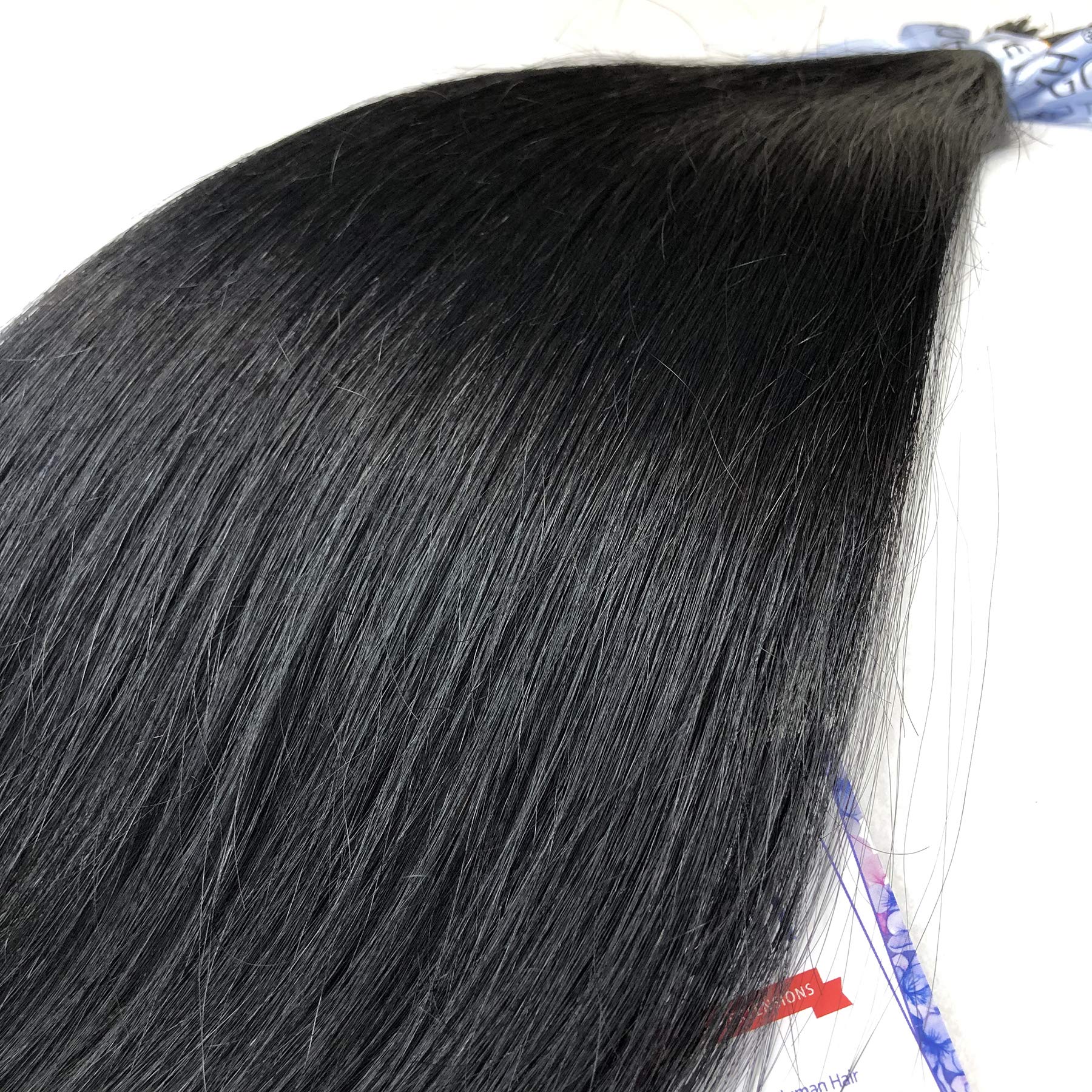 GOOFIT Nano Tip Hair Extensions Nano Beads Human Hair Remy Hair Nano Ring - 1g/s, 50s/pack - (16" #01 Jet Black)