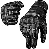 J.A.G. Motorcycle Gloves - Premium Leather Perforated Motorcycle Gloves for Men with Knuckle Protection | Touchscreen Motorbike Riding Gloves