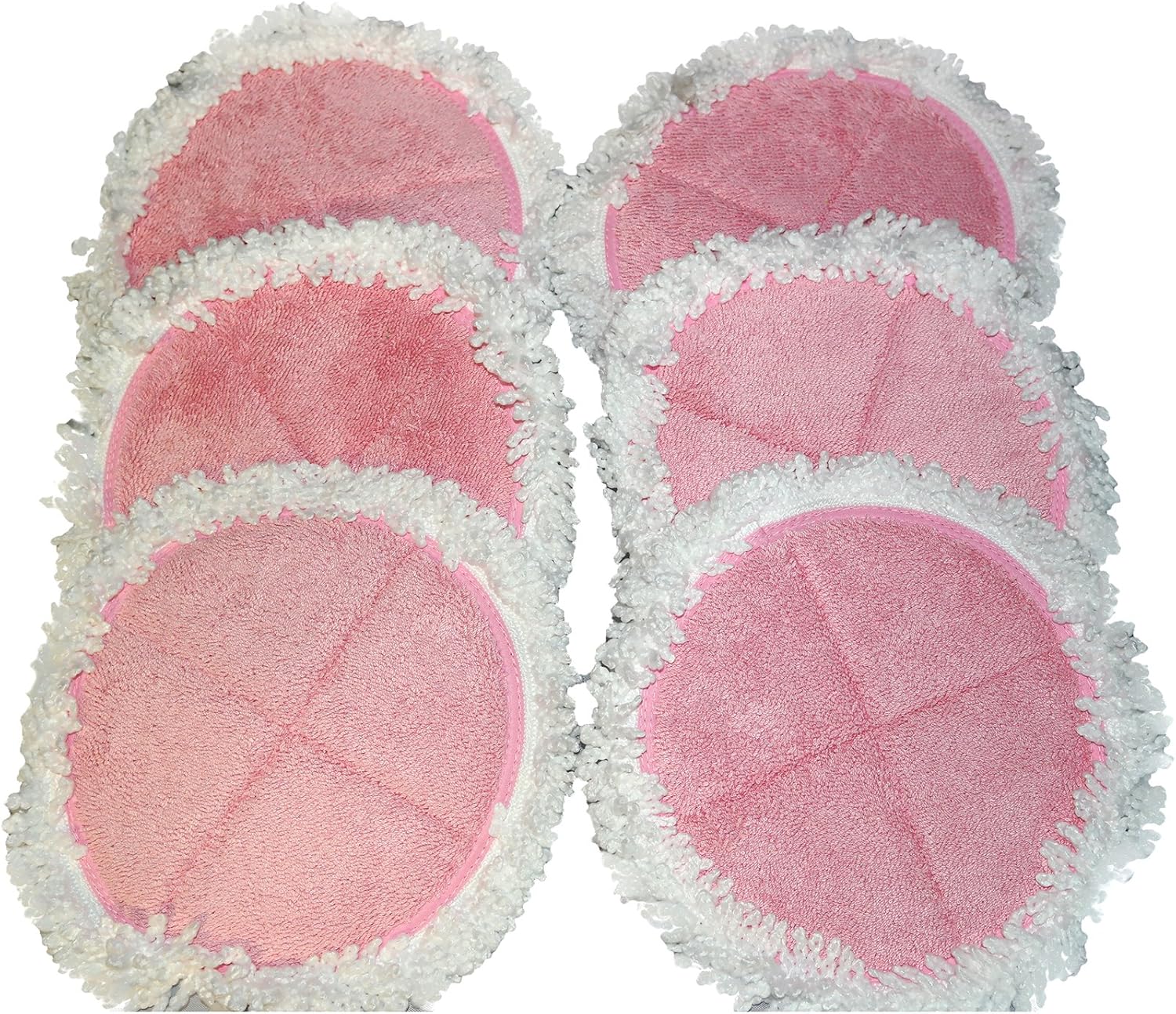 Elicto Electronic Dual Spin Mop and Polisher Replacement Mop Heads (3 Sets (Pink))