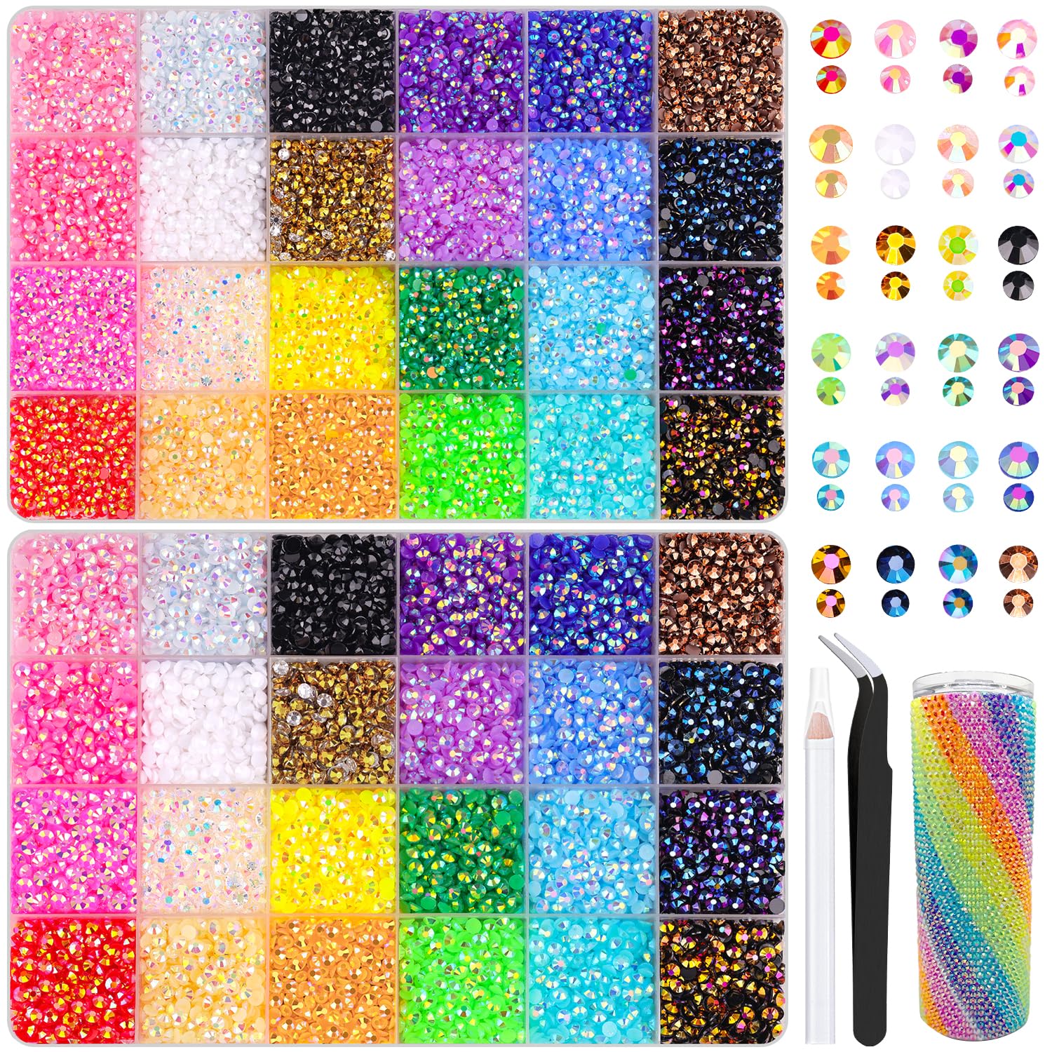 2 Boxes Jelly Rhinestones for Bedazzling, 36600Pcs