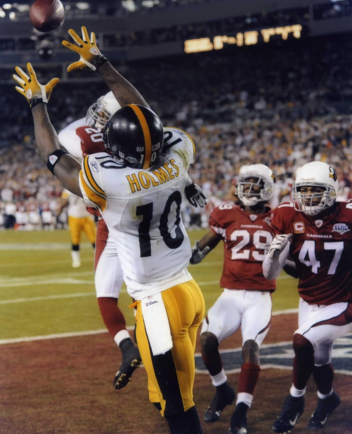 SANTONIO HOLMES PITTSBURGH STEELERS 8X10 HIGH GLOSSY SPORTS ACTION PHOTO (M)