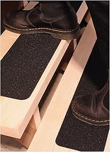 6"x40" Stair Treads Non-Slip Outdoor Tape - (10-Pack) Black Anti-Slip Strips