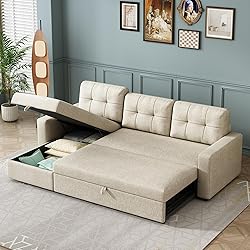 YOPTO L-Shape Reversible Sectional Sleeper Sofa Bed