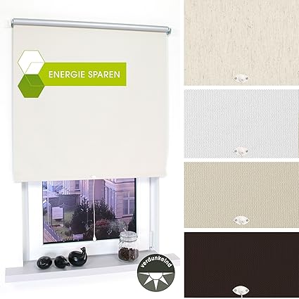 HOMELIA Thermo Spring- bzw. Schnapprollo 'Made in Germany' / Verdunklung mit silberner Thermo-Beschichtung / 062 x 180 beige 