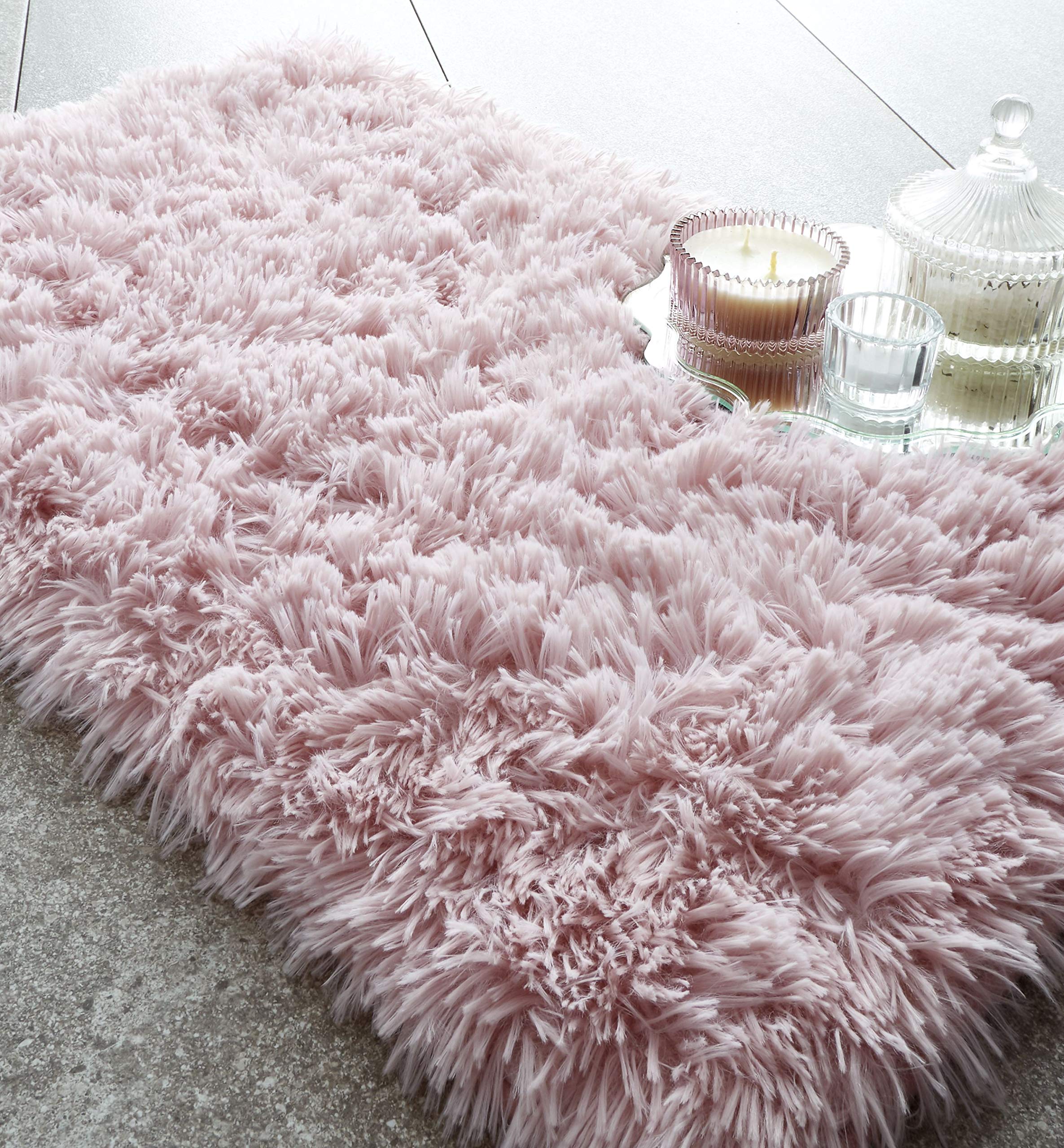 Catherine Lansfield Cuddly 50x80cm Bath Mat Blush