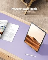 YSAGi Leather Desk Mat Large 60x35 cm Non-Slip Waterproof Purple Desk Pad view 7