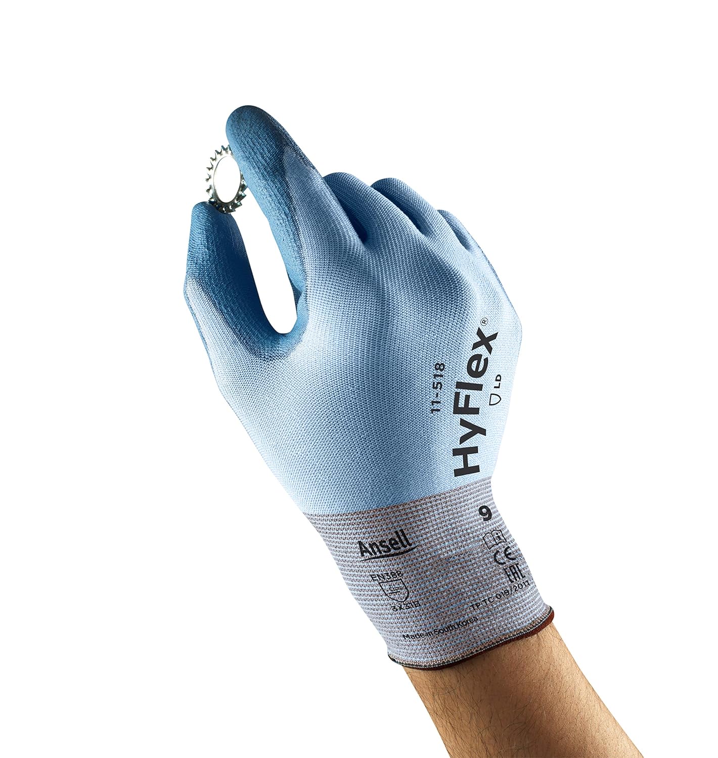 Ansell HyFlex 11-518 Cut Resistant Gloves, Mechanical Protection, Light Weight Protective Glove, Industrial PPE, Reusable - Image 5