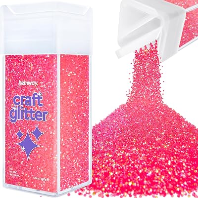 Hemway Fluorescent Pink Glitter Shaker 130g Fine for Resin Epoxy Craft