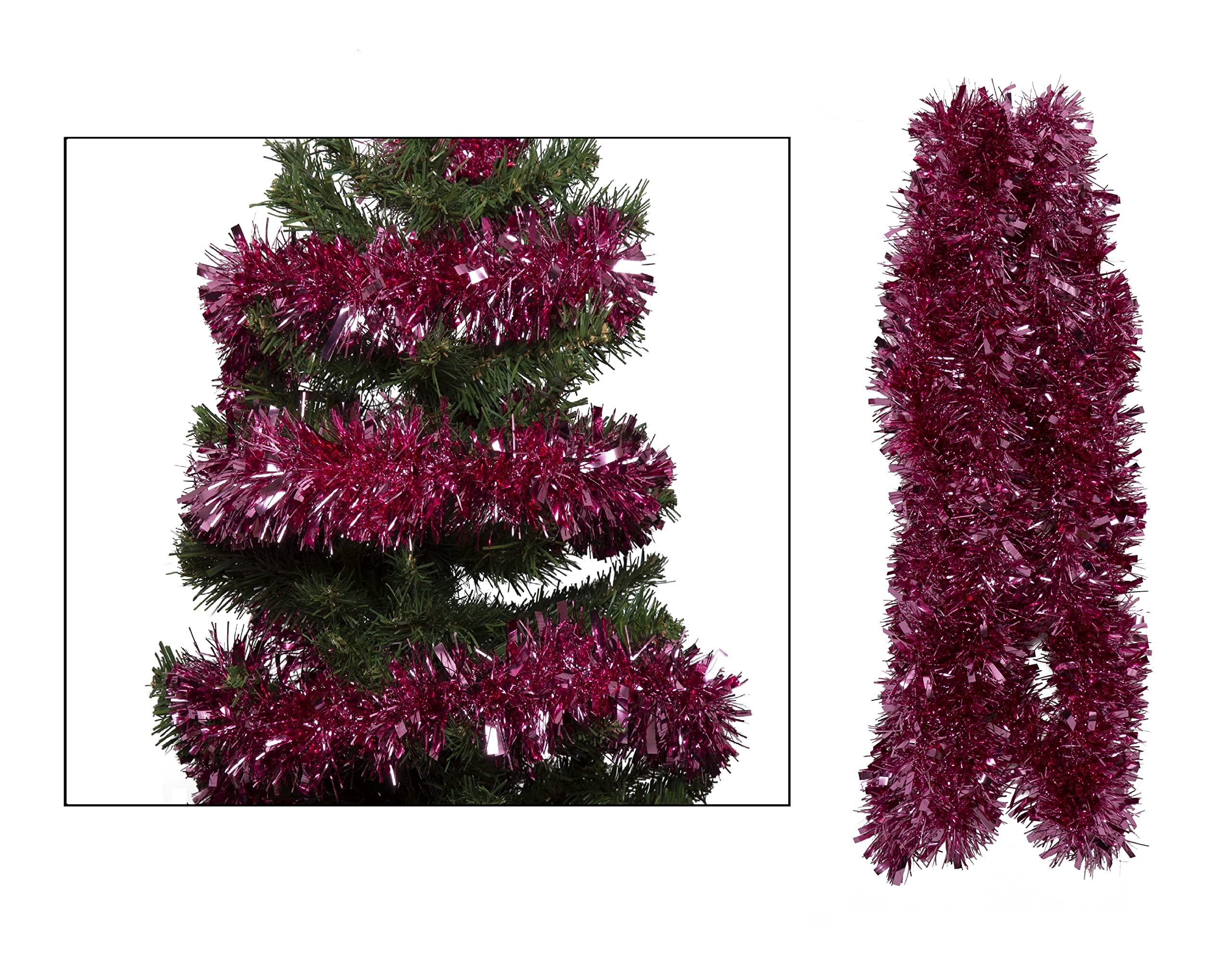 Simply Products 4M Chunky/Fine Cut Christmas Tinsel Garland Decoration (Blush)