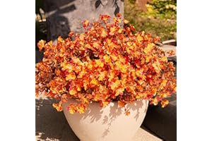 MAXKES Artificial Fall Flowers Faux mums for Outdoor Indoor Garden Home Decoration, Faux Flower Daisy with Eucalyptus Leaves Fake Mums Plants Greenery Boxwood Porch Patio, Bundles (20, Artificial Mums)