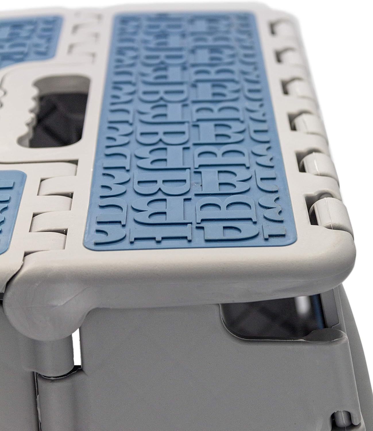 Brookstone - 16” Folding Step Stool for Adults, Non-Slip Textured Grip Surface, Foldable Space Saving Design, Carrying Handle, Holds Up to 300 Pounds, for Kitchen and Rest of Home, Gray (BKH1114): Home & Kitchen