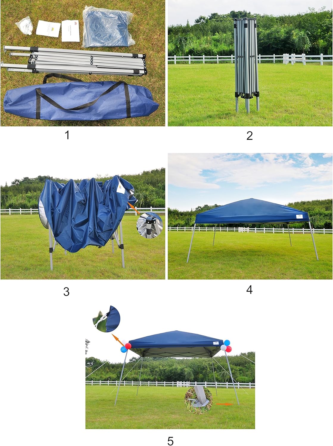 10x10 adjustable shade pergola on Amazon Com Gojooasis Pop Up Canopy Party Tent With Carry Bag 10x10 Instant Shelter Easy Gazebo Blue Garden Outdoor