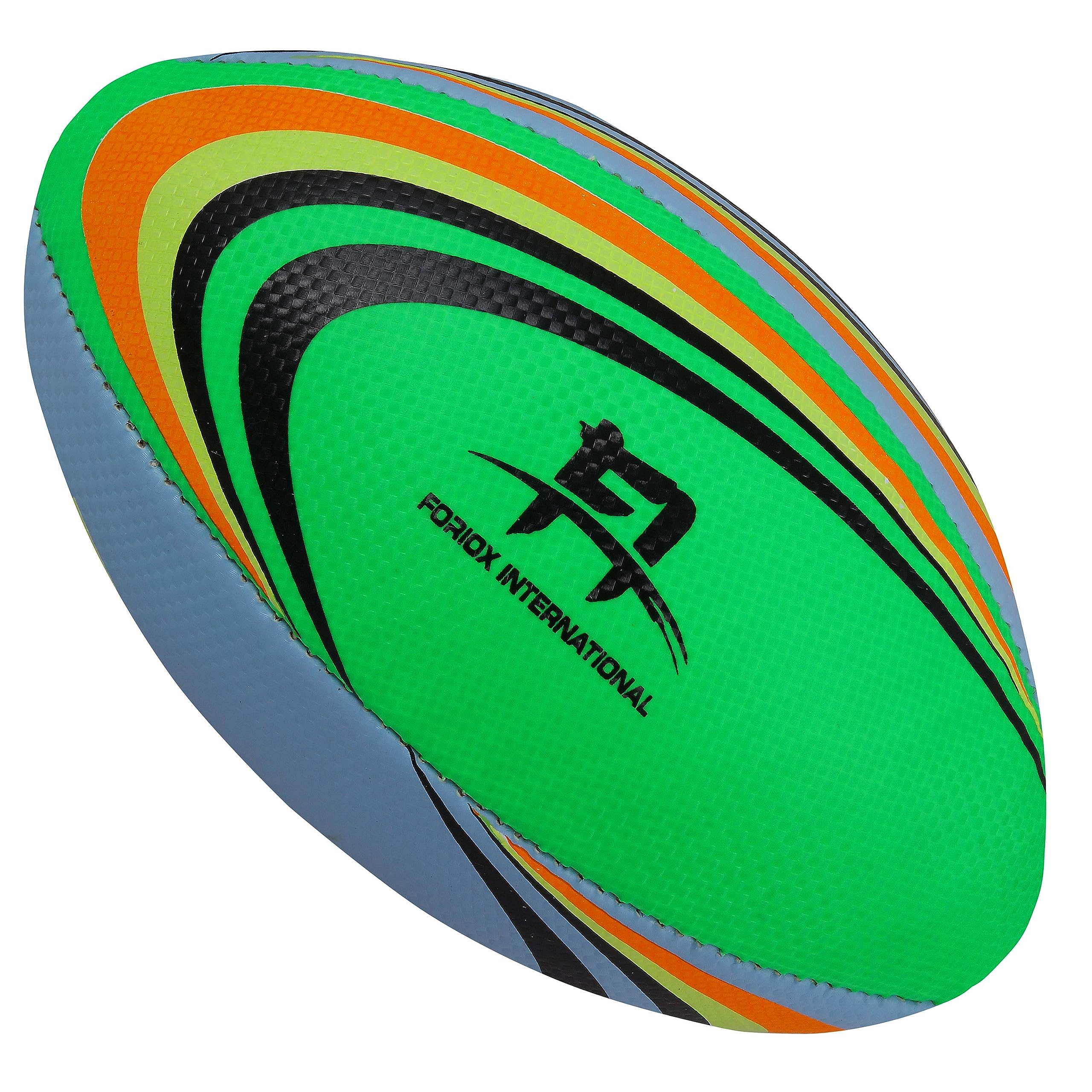 Foriox International Rugby Ball Size 2, 3, 4 Training Ball Soft Touch Perfect RugbyBall Night (Size 3, Green)